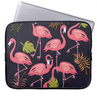 Flamingos setzen, tropischer Vogel vintage. Laptopschutzhülle