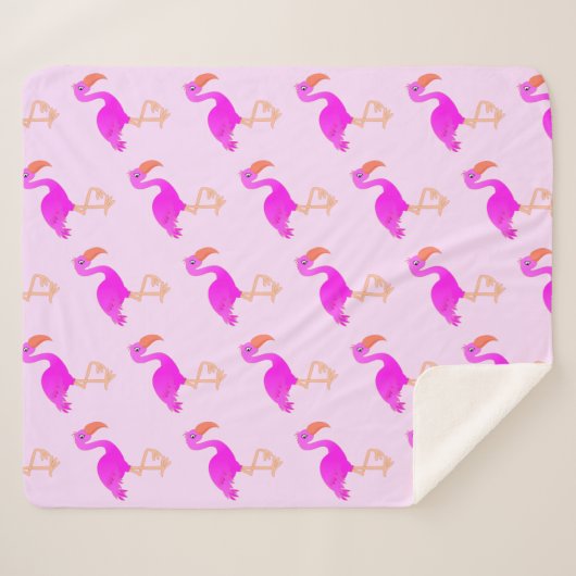 Flamingos Sherpa Blanket Sherpadecke (Vorderseite (Horizontal))