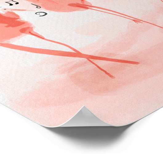 Flamingos singend poster (Ecke)