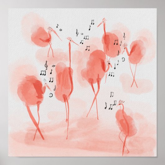 Flamingos singend poster (Vorne)