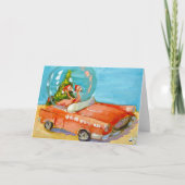 Flamingos Snow Globe Faltkarte Karte (Vorderseite)