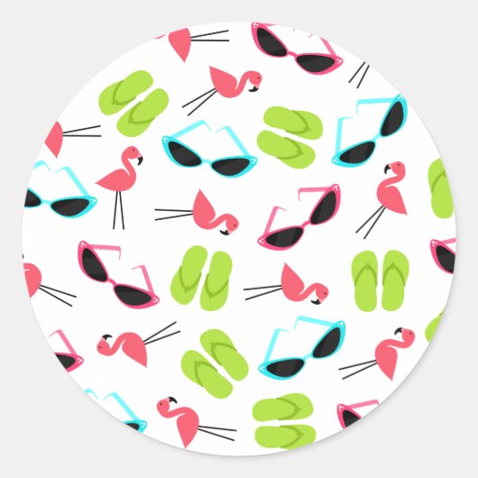 Flamingos & Sonnenbrillen Umschlag Aufkleber Stick (Vorderseite)