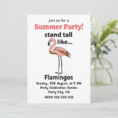 Flamingos Stand groß wie Flamingos Flamingos Flami Einladung (Stehend Vorderseite)