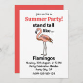 Flamingos Stand groß wie Flamingos Flamingos Flami Einladung (Vorne/Hinten)