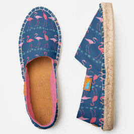 Flamingos Starfish Navy Blue Pattern