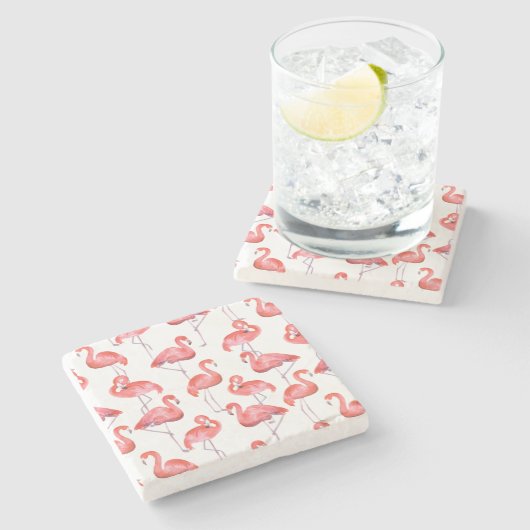 Flamingos Steinuntersetzer (Seitenansicht)