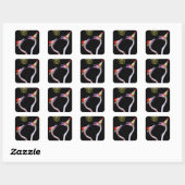 Flamingos-Sticker Quadratischer Aufkleber (Blatt)