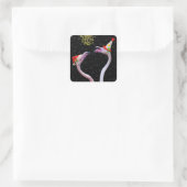 Flamingos-Sticker Quadratischer Aufkleber (Tasche)