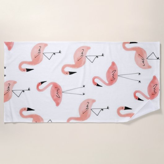 Flamingos Strandtuch (Vorderseite)