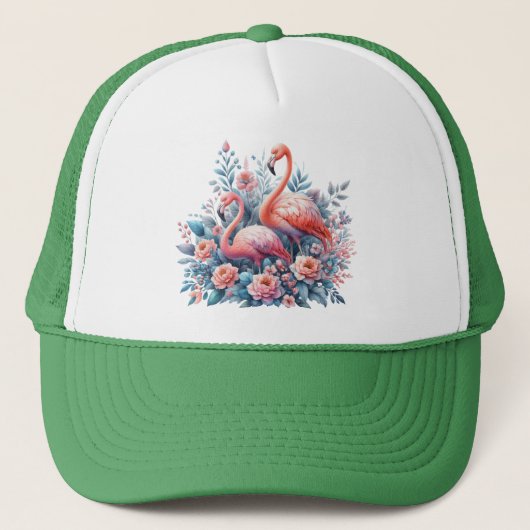 Flamingos Sublimation Truckerkappe (Vorderseite)
