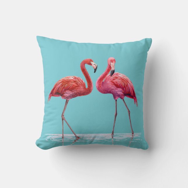 Flamingos Throw Pillow Kissen (Vorderseite)