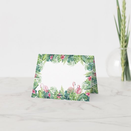 Flamingos Tropical Baby Dusche Danke Karte (Rückseite)