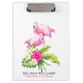 Flamingos & Tropical Blume Bouquet Klemmbrett (Vorderseite)