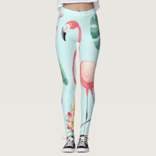 Flamingos Tropical Blume Wasserfarbenes Muster Leggings