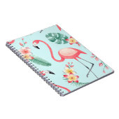 Flamingos Tropical Blume Wasserfarbenes Muster Notizblock (Rechte Seite)