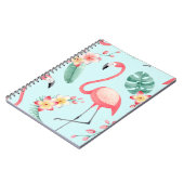 Flamingos Tropical Blume Wasserfarbenes Muster Notizblock (Linke Seite)
