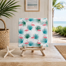 Flamingos Tropical Palmetto Leaf Fronds