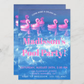 Flamingo's - Tropical Pool Party Einladung (Vorne/Hinten)