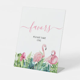 Flamingos Tropical Shower Favoriten Zeichen Sockelschild