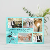 Flamingos Tropical Wedding Foto Collage Vielen Dan Dankeskarte (Stehend Vorderseite)