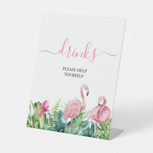 Flamingos Tropische Duschtränke Zeichen Sockelschild (Vorderseite)