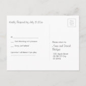 Flamingos tropische Hochzeitsstichtraffer-RSVP-Pos Einladungspostkarte (Rückseite)