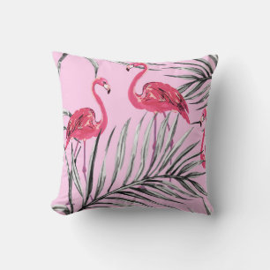 Flamingos, tropische Wasserfarbe Vintage Muster. Kissen