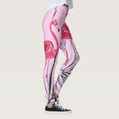 Flamingos, tropische Wasserfarbe Vintage Muster. Leggings (Rechts)