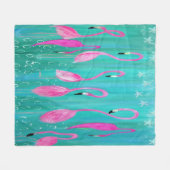 Flamingos tropisches Thema Küste Fleecedecke (Vorderseite (Horizontal))