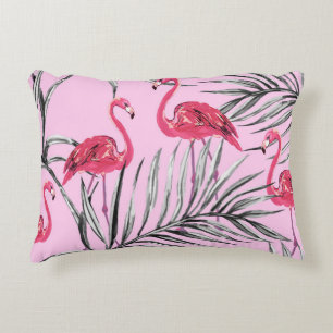 Flamingos, tropisches Wasserfarben-Vintage-Muster. Dekokissen