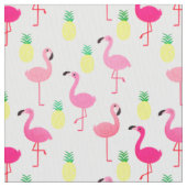 Flamingos und Ananas! Nahtlose Premium-Stoffe Stoff (Nahaufnahme)