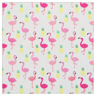 Flamingos und Ananas! Nahtlose Premium-Stoffe Stoff