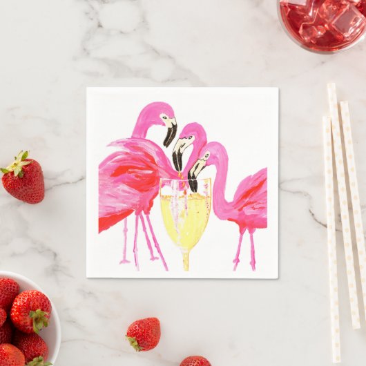 Flamingos und Blasen Serviette (Beispiel)