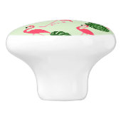 Flamingos und Blätter tropisch Keramikknauf (Seitenansicht)