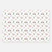 Flamingos und Blume - Papierblätter Geschenkpapier Set (Vorderseite 3)