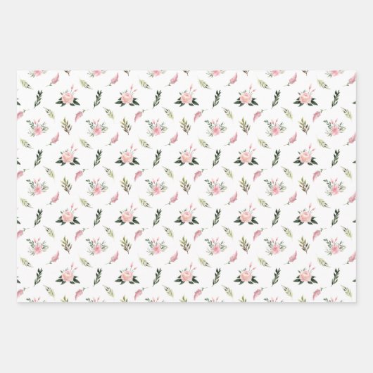 Flamingos und Blume - Papierblätter Geschenkpapier Set (Vorderseite 3)
