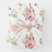 Flamingos und Blume - Papierblätter Geschenkpapier Set (Beispiel)