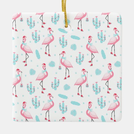 Flamingos und Cactus Keramikornament (Vorderseite)