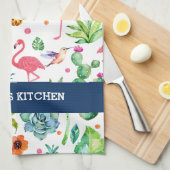 Flamingos und farbenfrohe tropische Muster Geschirrtuch (Viertel Falte)