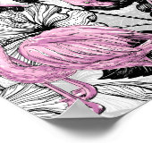 Flamingos und Hibiskus Blume Poster (Ecke)