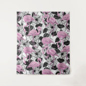 Flamingos und Hibiskus Blume Wandteppich (Vorderseite)