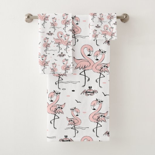 Flamingos und Krebs Badhandtuch Set (Insitu)