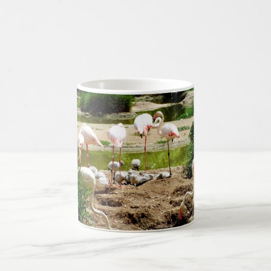 Flamingos und Küken Kaffeetasse (Mittel)