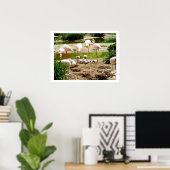 Flamingos und Küken Poster (Heimbüro)