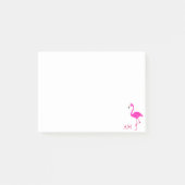 Flamingos und Monogram auf Weiß Post-it Klebezettel (Vorderseite)