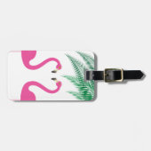 Flamingos und Palm Blätter Gepäckmarke Gepäckanhänger (Vorderseite horizontal)