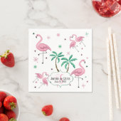 Flamingos und Palm Trees Atomstyle Monogram Serviette (Beispiel)