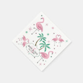 Flamingos und Palm Trees Atomstyle Monogram Serviette (Ecke)