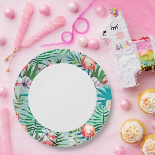 Flamingos und Palm Trees Luau Tellers Pappteller (Party)