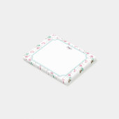 Flamingos und Palme-Atomart-Monogramm Post-it Klebezettel (angewinkelt)